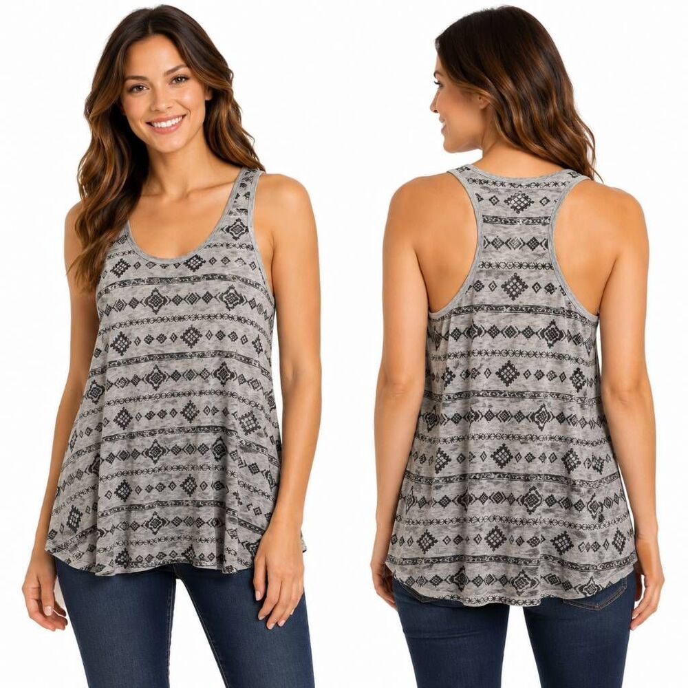 Maurices Size Large Gray Stripe Top